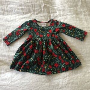 Hanna Andersson baby skater dress in Poinsettia Patch, size 6-12 months